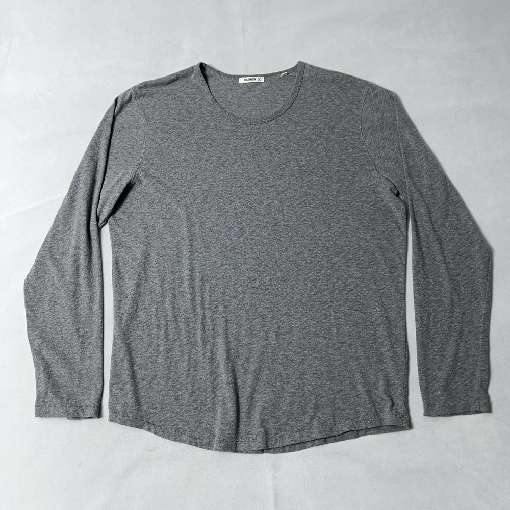 Buck Mason Long Sleeve T Shirt Men‎ XL Gray Heather